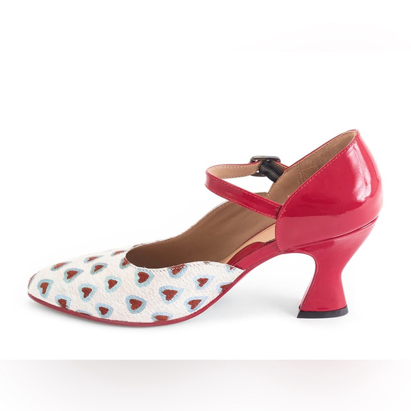 Rare 🔥 John Fluevog POSER LILY-ROSE D’ORSAY MARY JANE HEARTS HEEL Size 7.5 - Picture 3 of 14